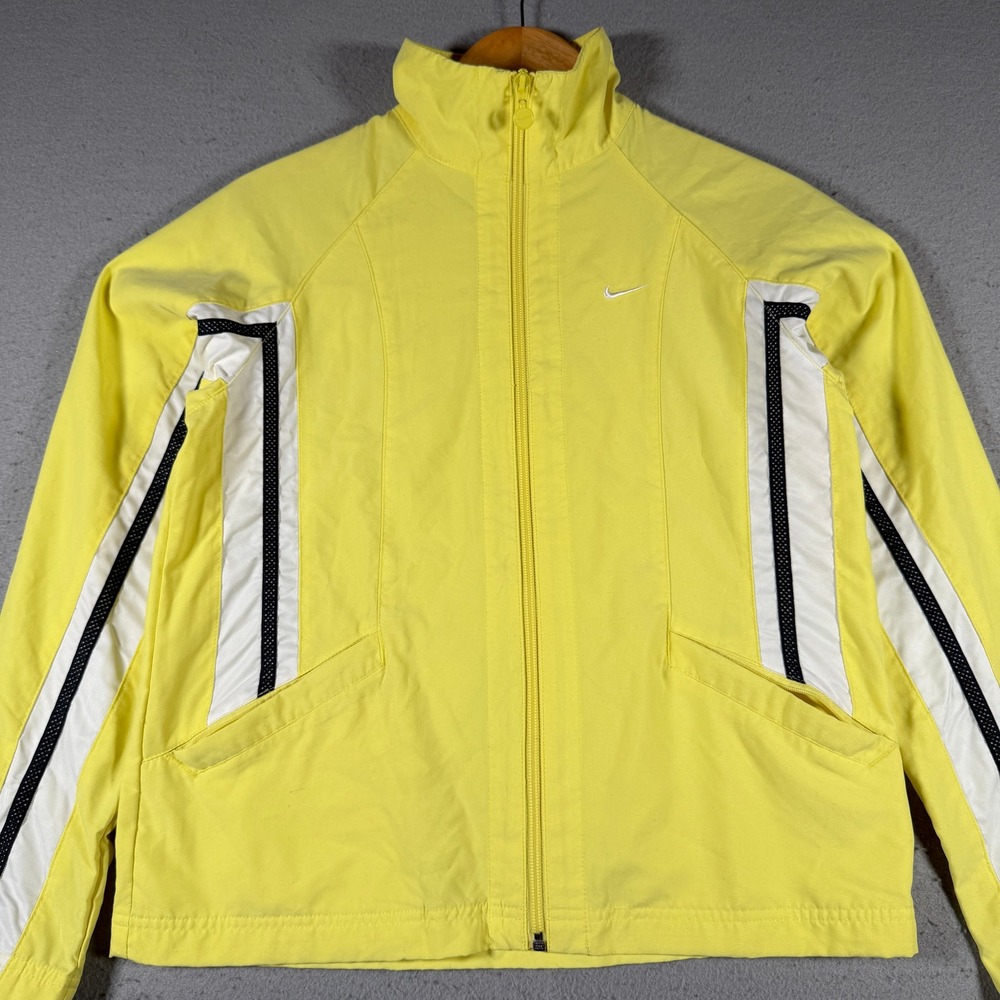 Vintage Nike Womens Track Jacket Yellow Full Zip Mesh‎ Colorblock S6SIV 251314